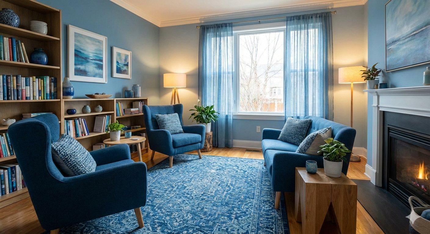 Ambiente acolhedor de terapia